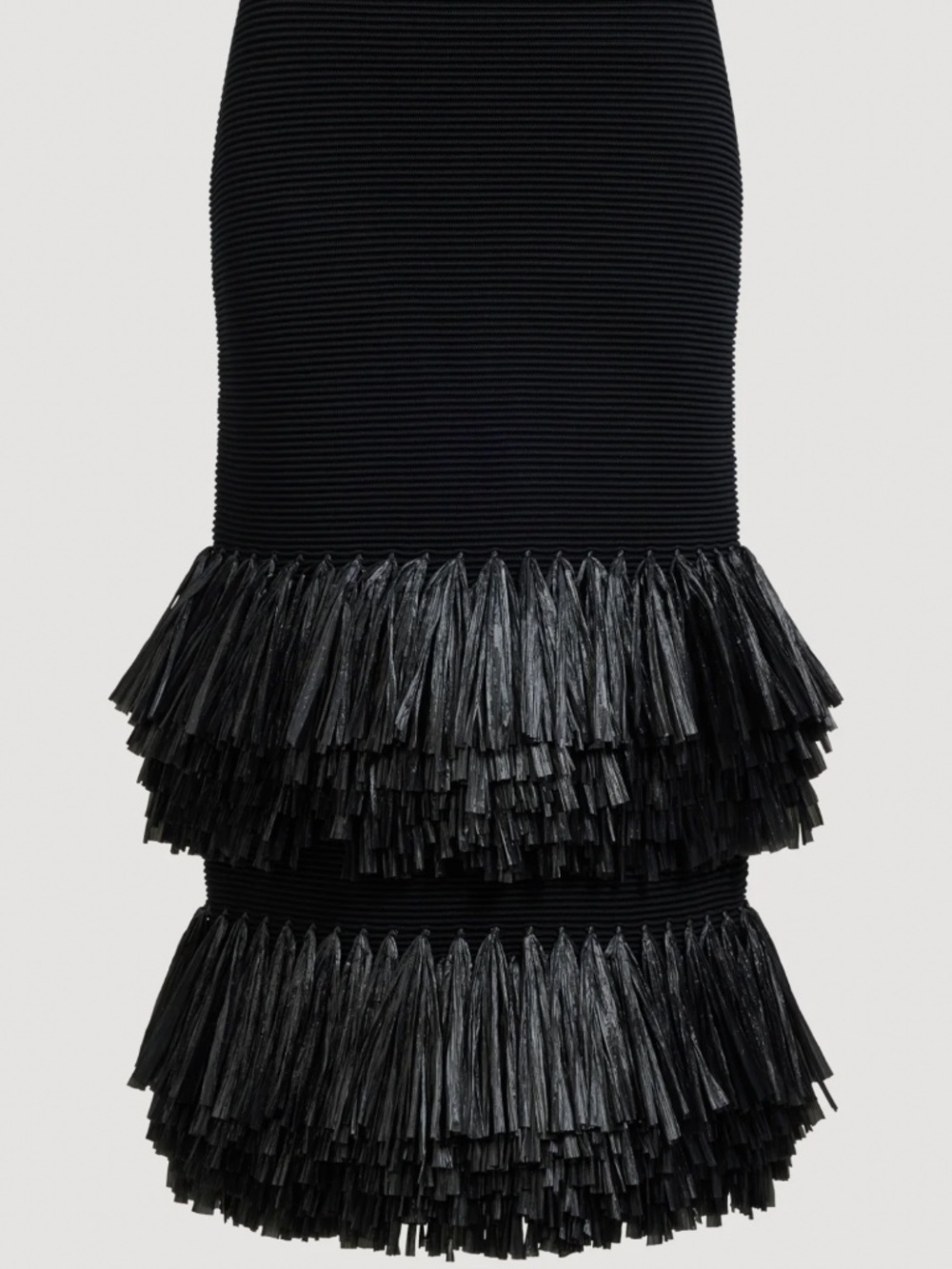 Aje Agave Knit Raffia Midi Skirt